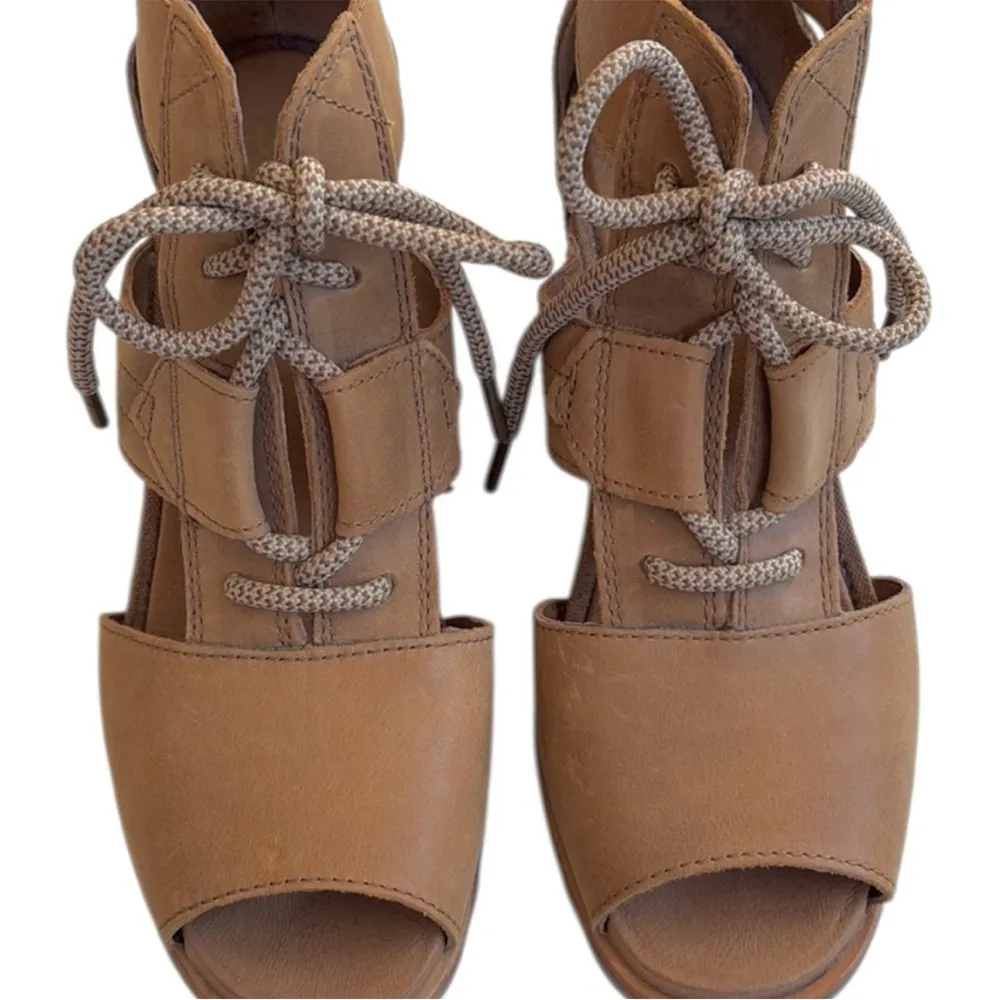 EUC Sorel Leather Joanie Wedge Sandals Tan
Size 11 - Image 6