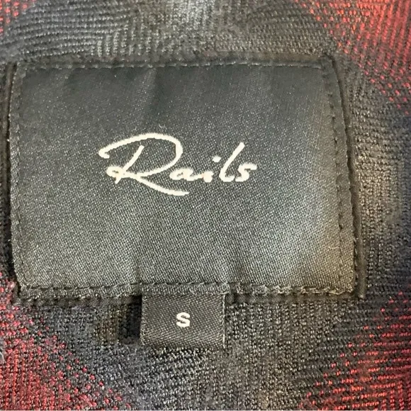 Rails‎ Hunter Scarlet Ash Black Button Down Plaid Shirt Size S - Image 9