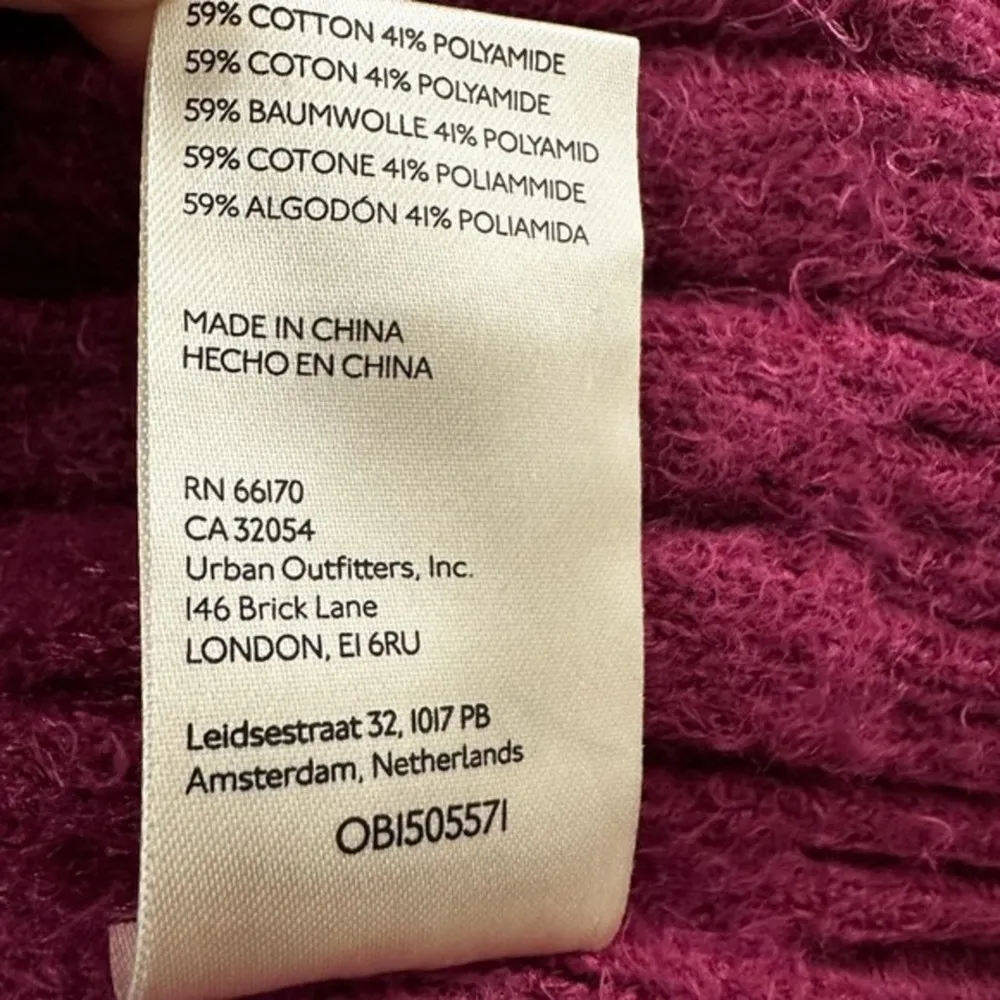 Free People Big City Knitted Turtle Neck Sweater Mulberry Garnet XS NWT (b29.12) - Image 7