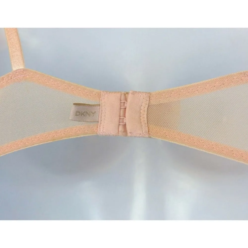 DKNY Belle Du Jour Underwire Balconette Lace Bra Sexy Pink Nude 34B - Image 5