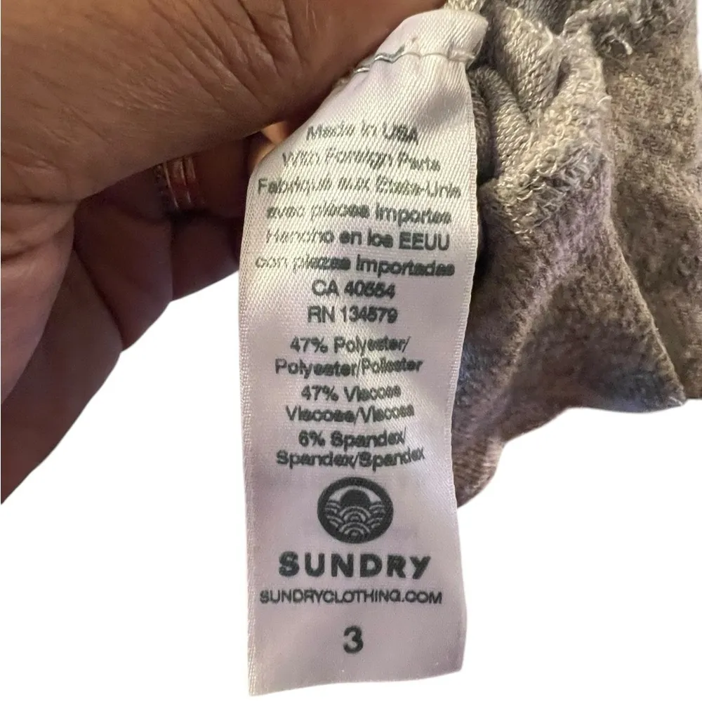 Sundry  Taupe Snake Print Pullover Sweatshirt - Size Large (3) - Image 4