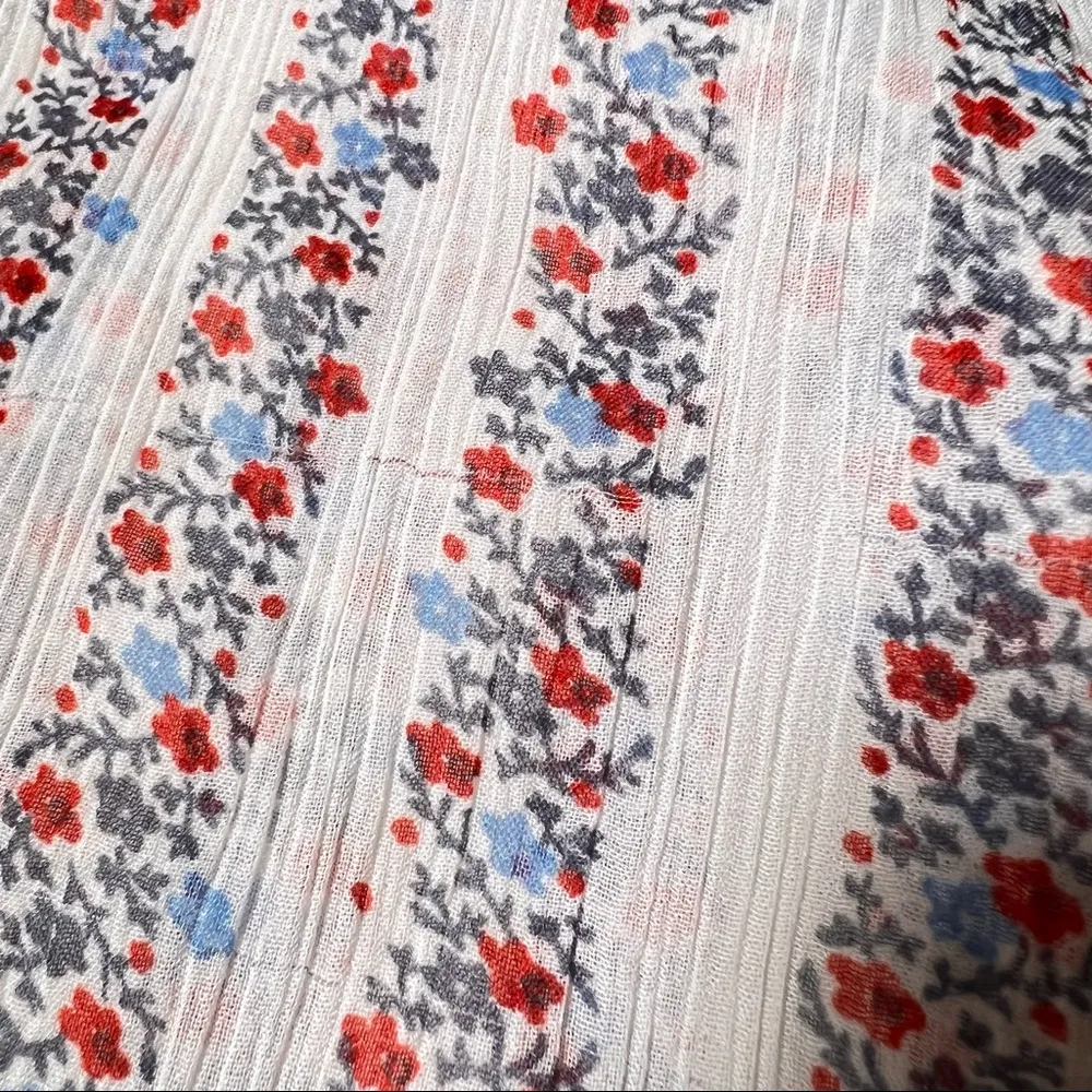 Floral Stripe Cap Sleeve Top - Image 13