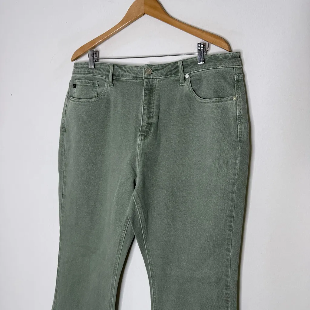 KanCan Green Straight Leg Jeans Size 16 High Rise Stretch - Image 7