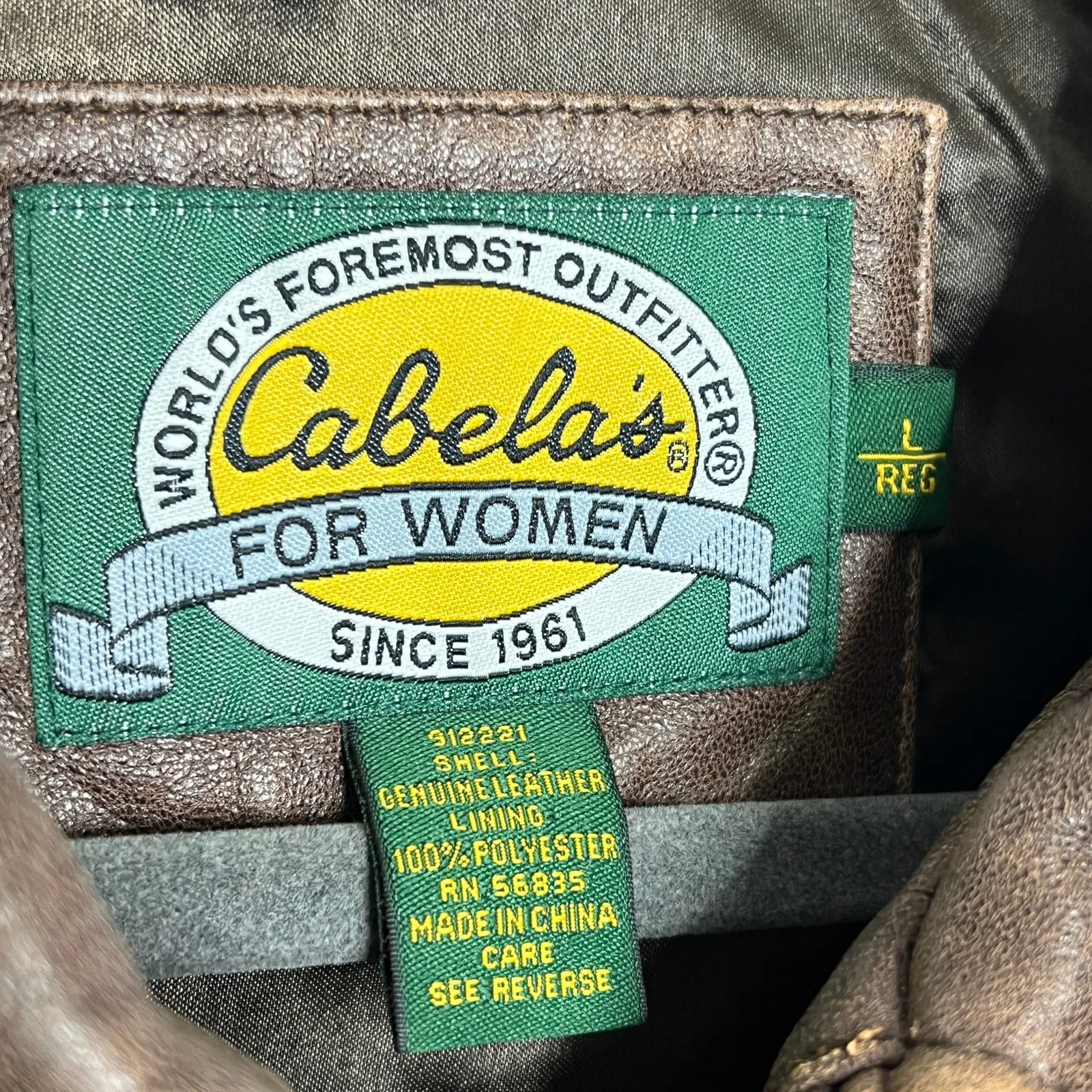 Cabela’s Women’s Genuine Leather Jacket Brown Size Large Zip Front - Image 3