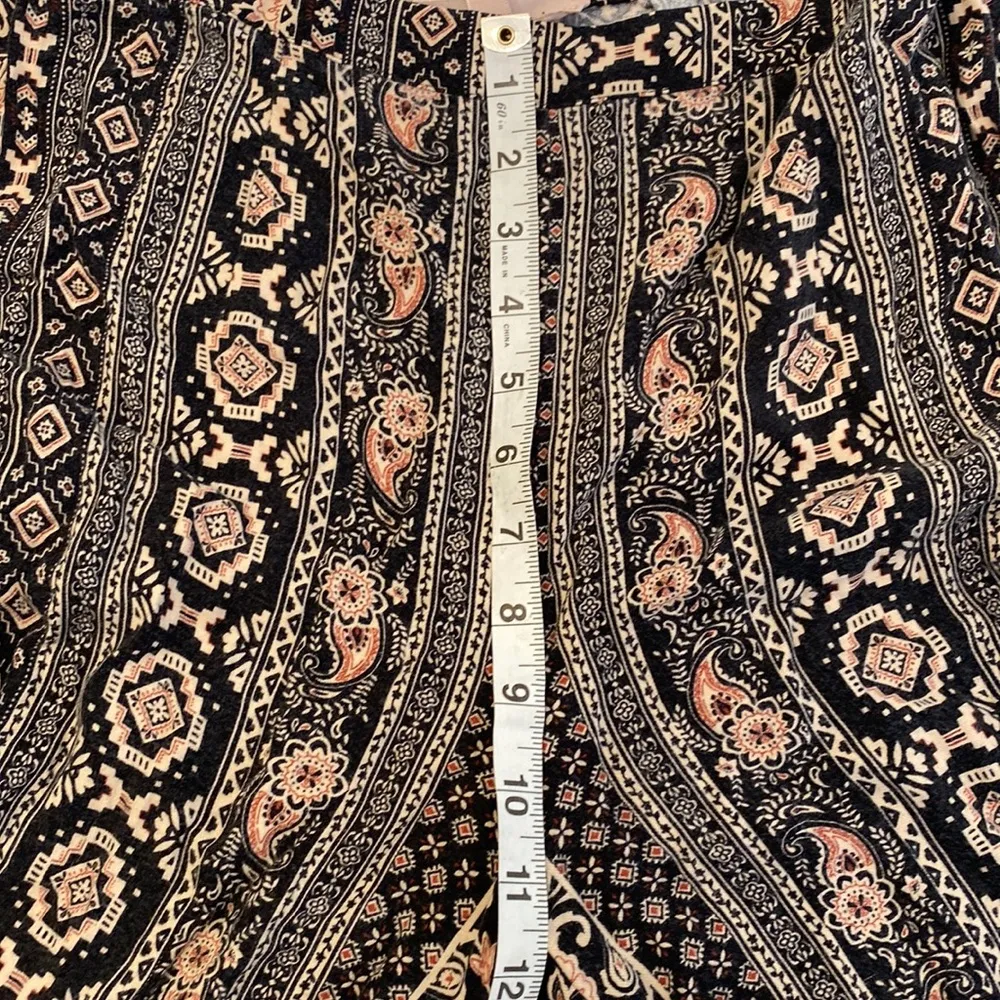 Philosophy Wide Leg Boho All Over Print Flowy Pants Sz 4 Rayon Women’s Black - Image 12