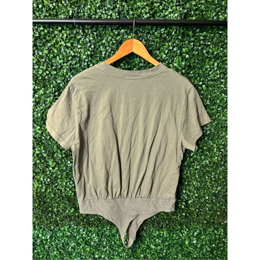 Nuuds Green Short Sleeve Essential Bodysuit Sz Large Green - Image 4