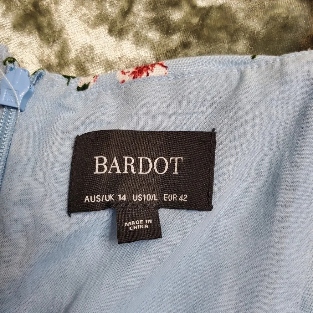 Bardot Ruched Floral Midi Dress - Image 6