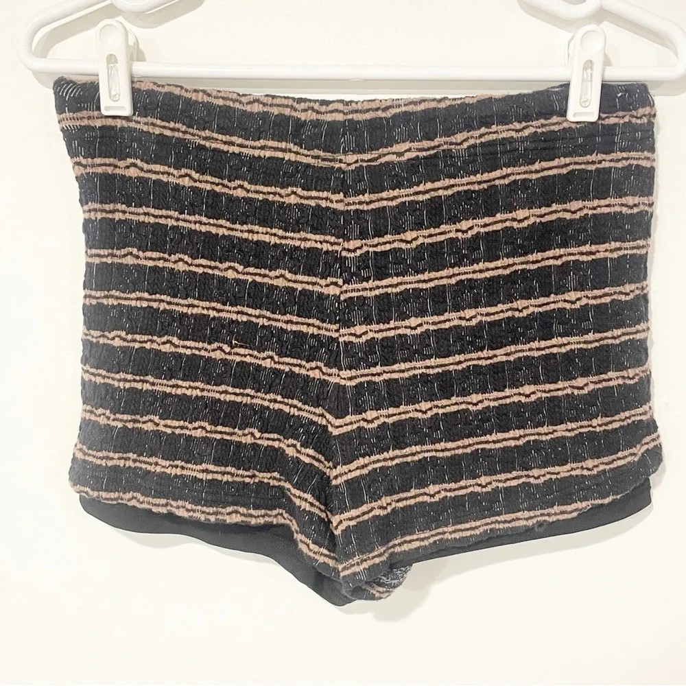 Free People Size 8 Brown Stripe Side Zip Lined Mini Short - Image 4