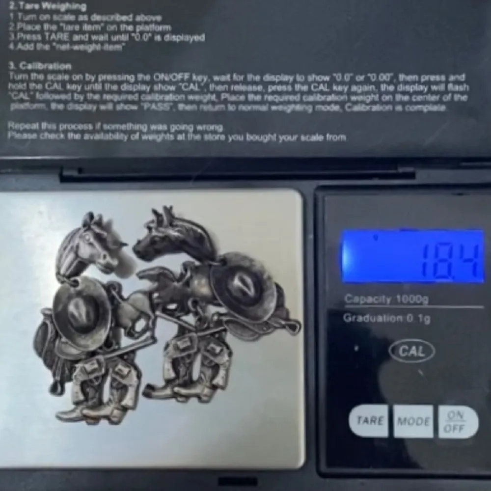 Unique Vintage Pewter Western Horse Saddle Cowboy Hat Boots Gun Charms Earrings - Image 9