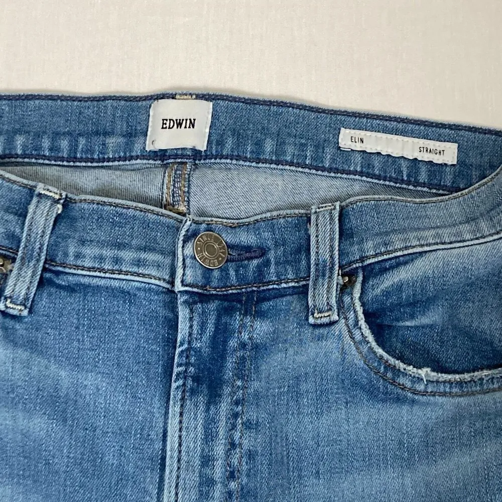 Edwin Elin Straight Leg Denim Jeans Size 26 Blue - Image 4