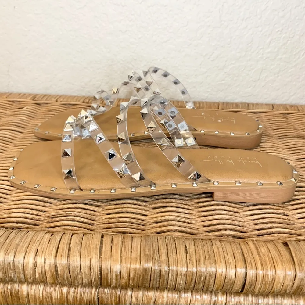 Nicole Miller New York Clear Stud Strappy Sandal Size 8.5 - Image 6