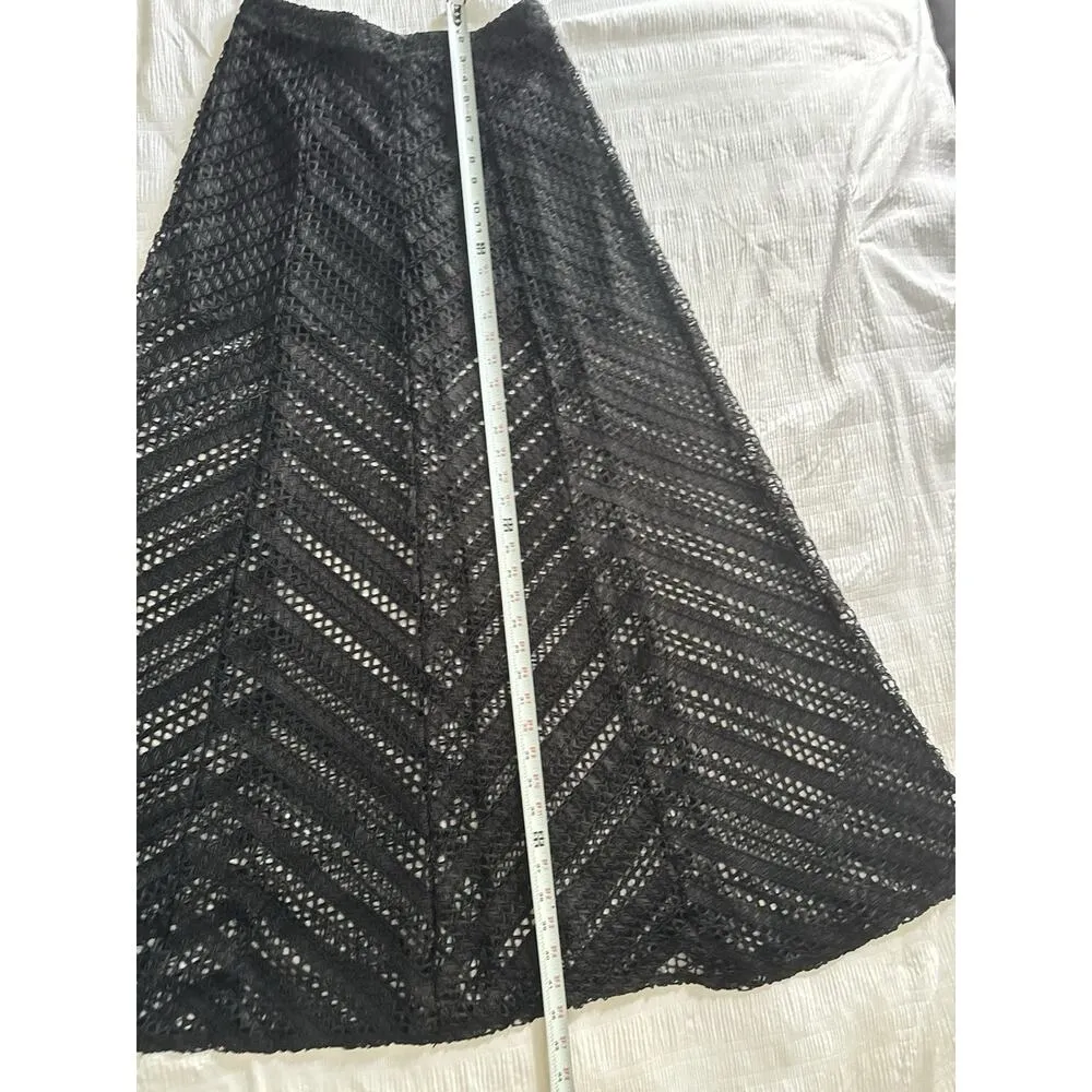 NWT H&M Black Sheer Maxi Skirt Women's 4 Crochet Gothic Whimsigoth Knit Goth - Image 5