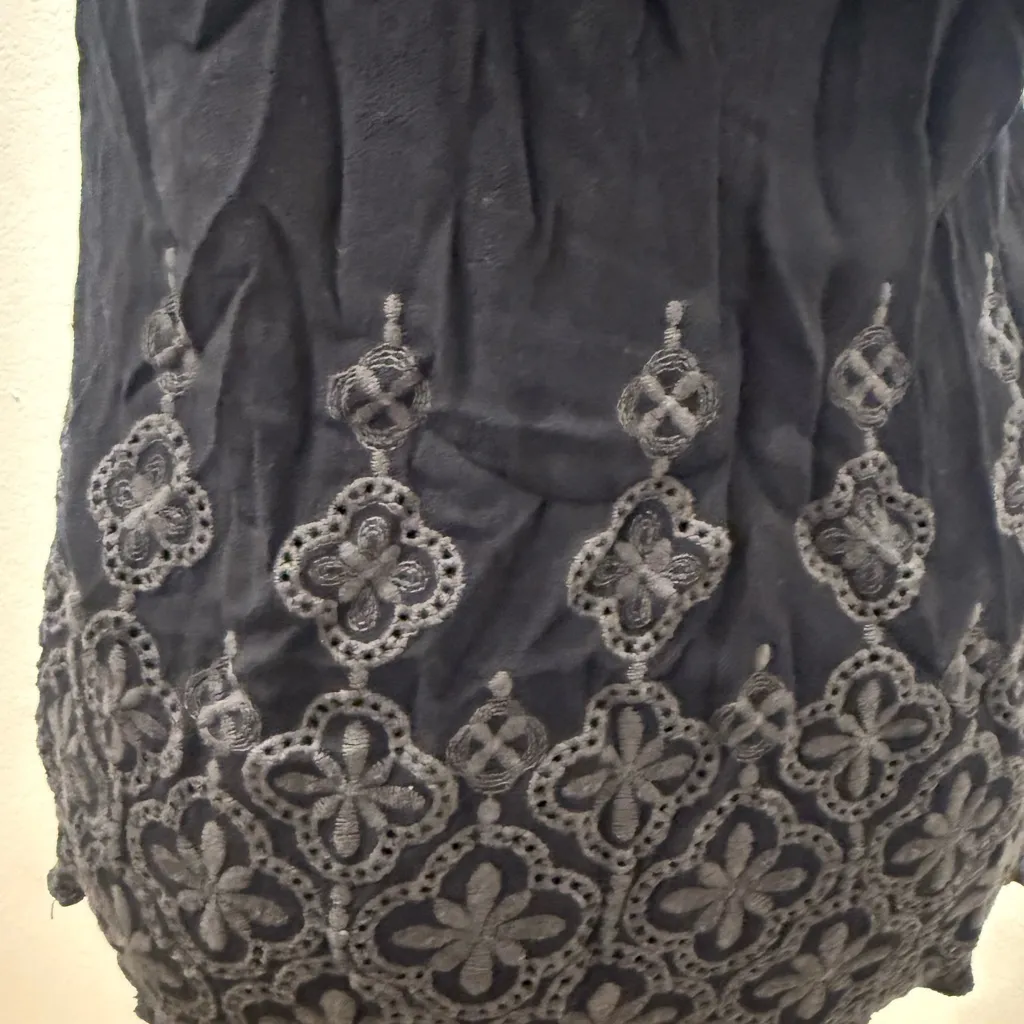 LoveStitch Small Black Embroidered Halter Top - Image 4