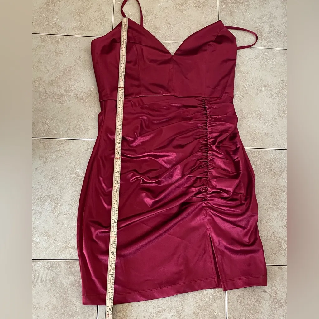 NWT Emerald Sundae Satin Dress Wine Juniors Size XL - Image 8