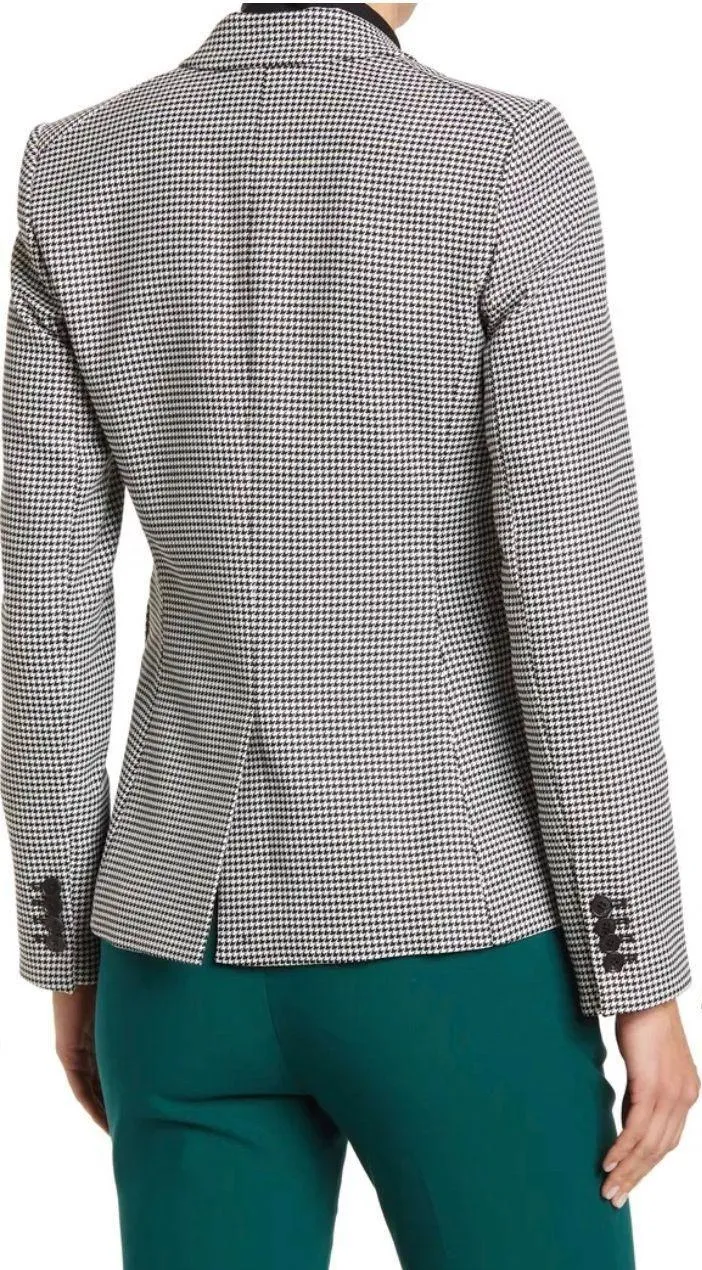 Veronica Beard Black White Houndstooth One Button Peak Lapel Dickey Blazer Sz 4 - Image 3