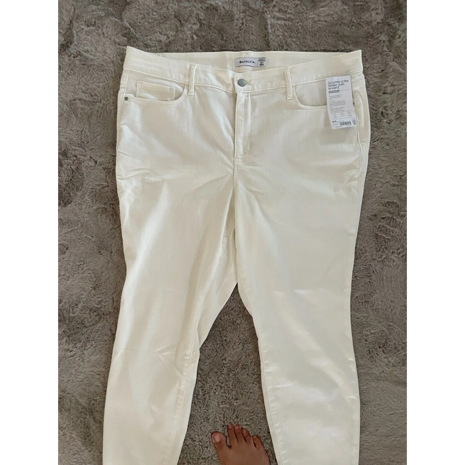 NWT Athleta Skulptek Ultra Skinny Jeans Women's‎ Plus 22 X White Stretch Outdoor - Image 6
