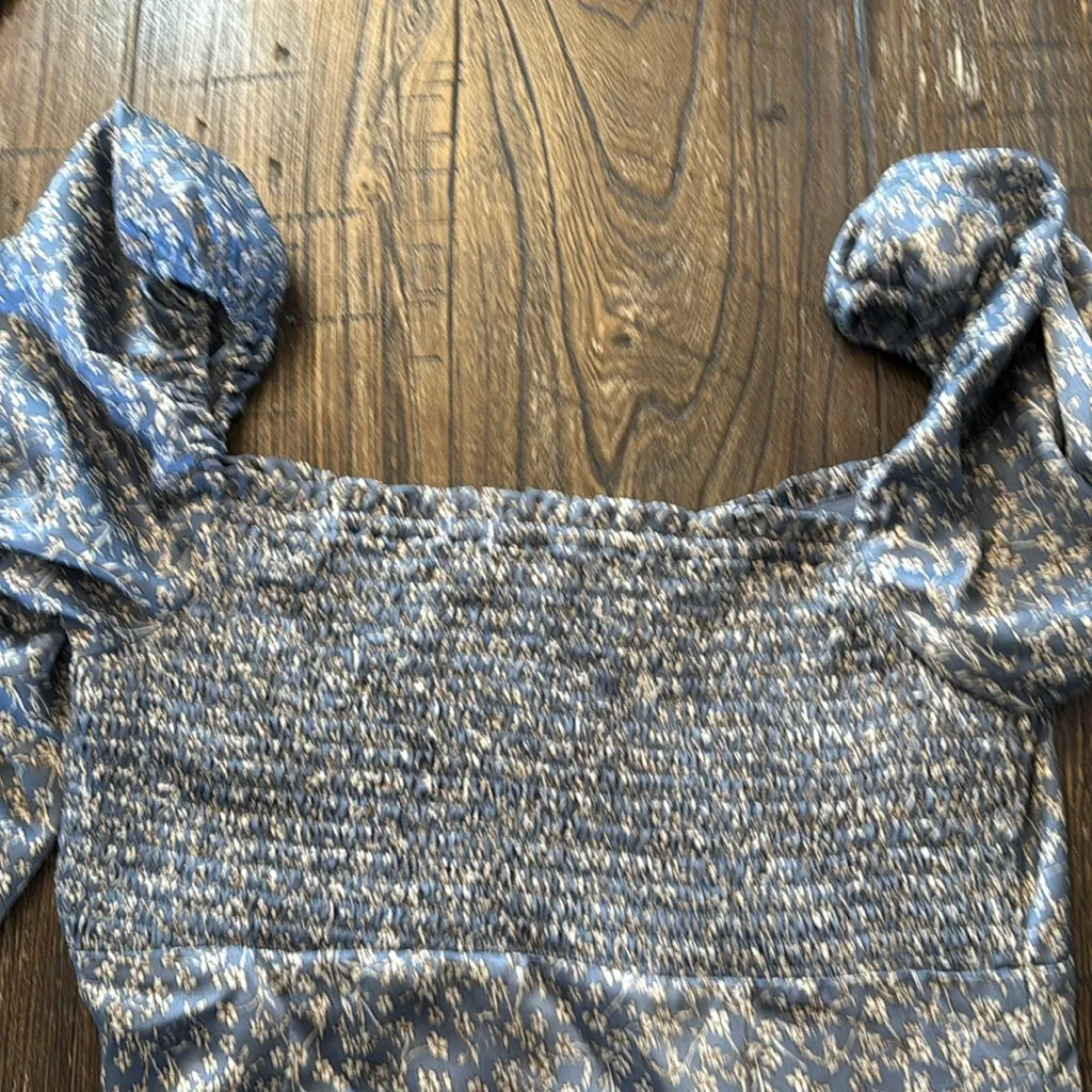 Astr The Label Puff Sleeve Sweetheart Neck Floral Midi Dress Medium EUC - Image 9