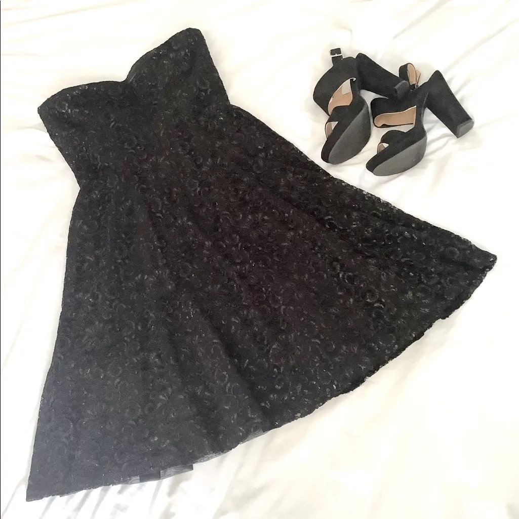 💥4x HP Black Lace sweat heart strapless Dress - Image 2