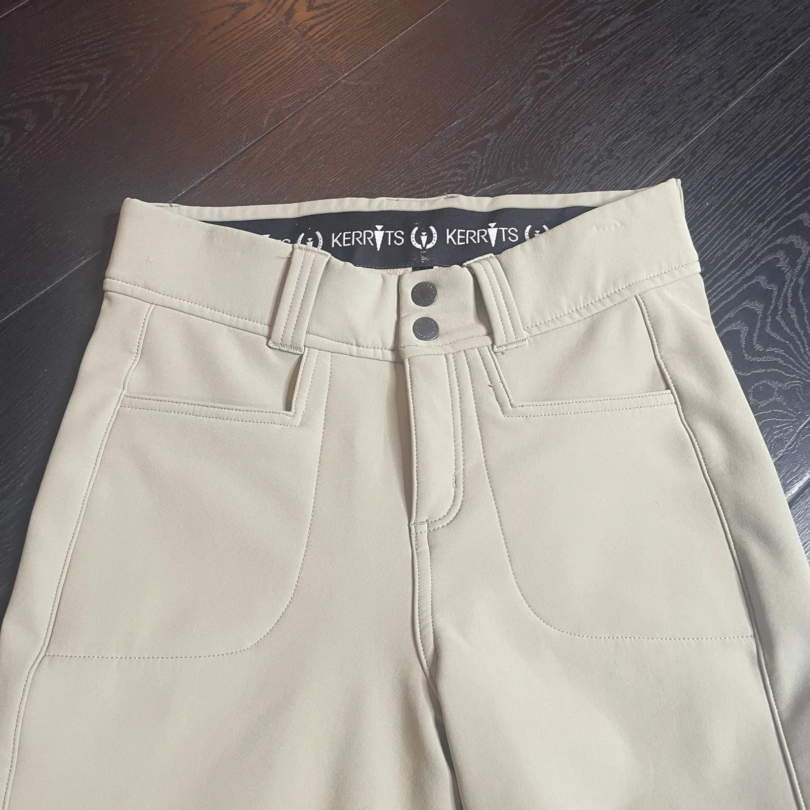 KERRITS Horse Riding‎ Breech Pants Cream Tan Zip Fly Small Pants Fleece Lined - Image 3