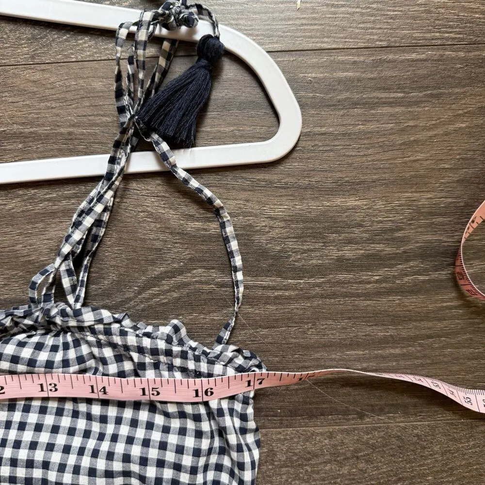 J. Crew Small scalloped tiered dress in navy gingham Coastal Core Small 1839 - Image 13