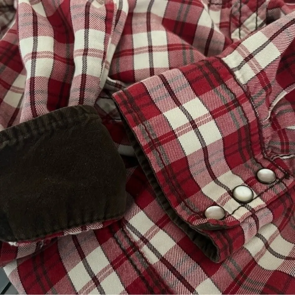 OLD NAVY Red Plaid Western Shirt Pearl Snaps Soft Cotton Womens Plus Size XXL - Image 8