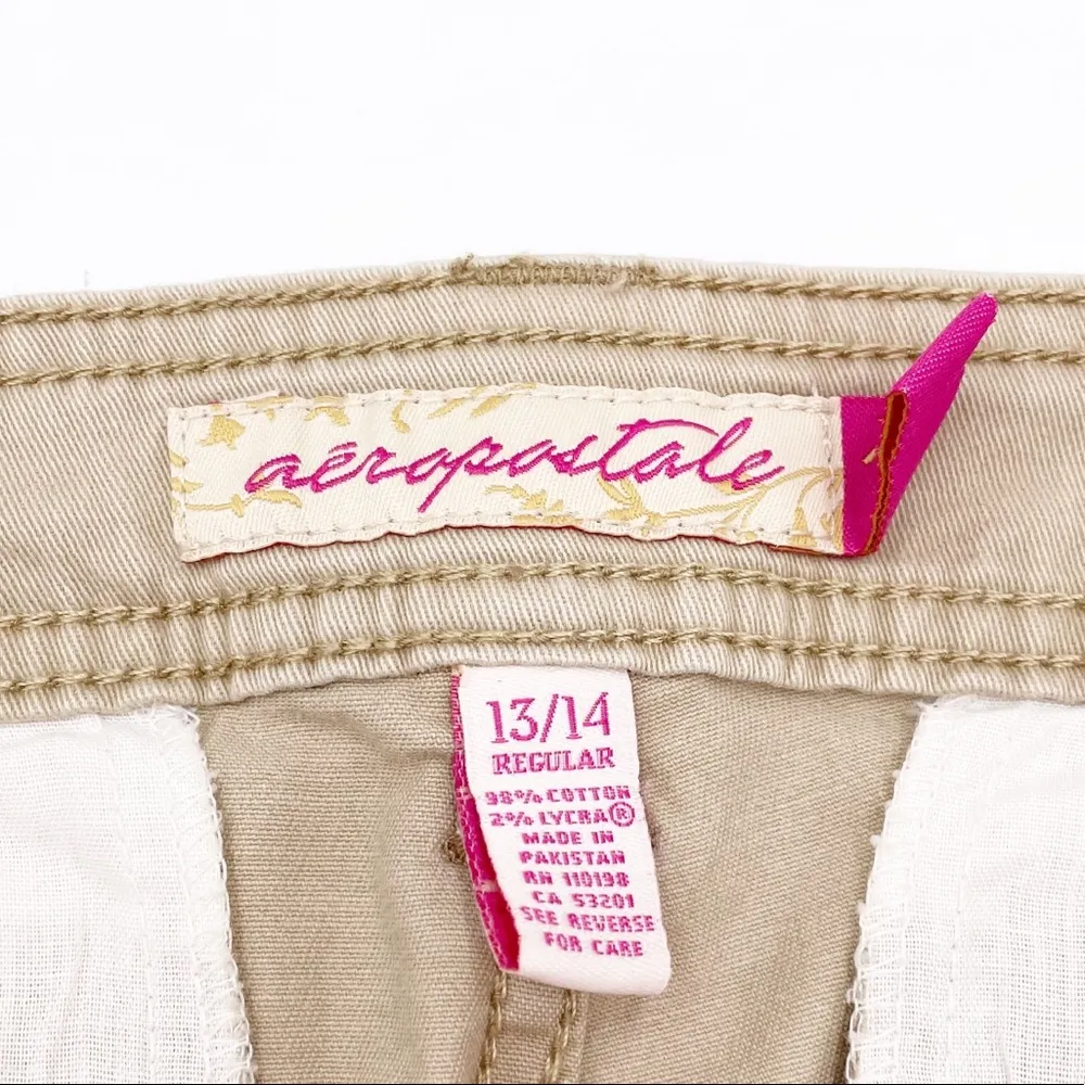 NEW Aeropostale Hailey Skinny Flare Tan Pants Y2K Low Rise Style Size 13/14R - Image 6