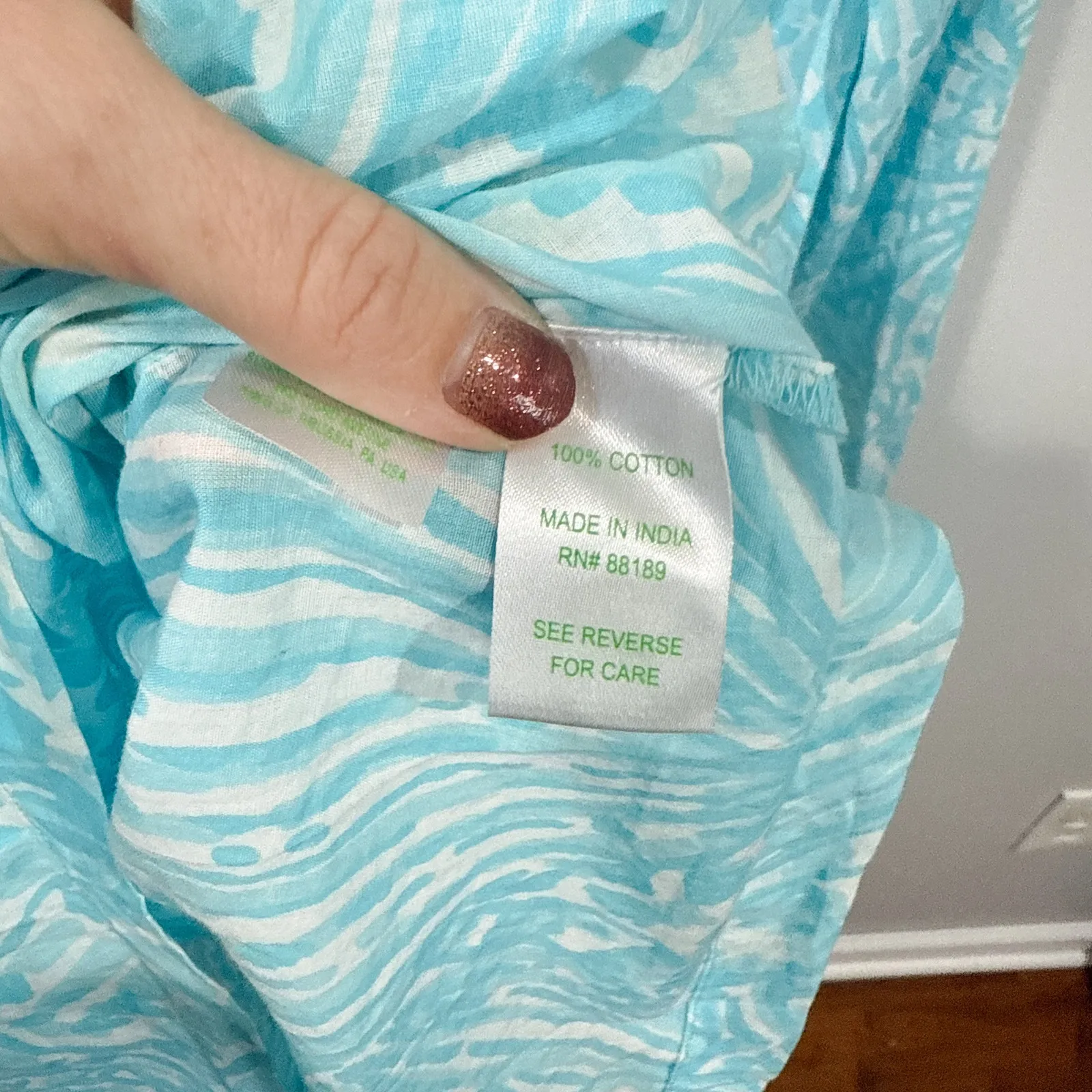 Lilly Pulitzer Shorley Tunic Dress Teal Seashell Print Size S Cotton - Image 3