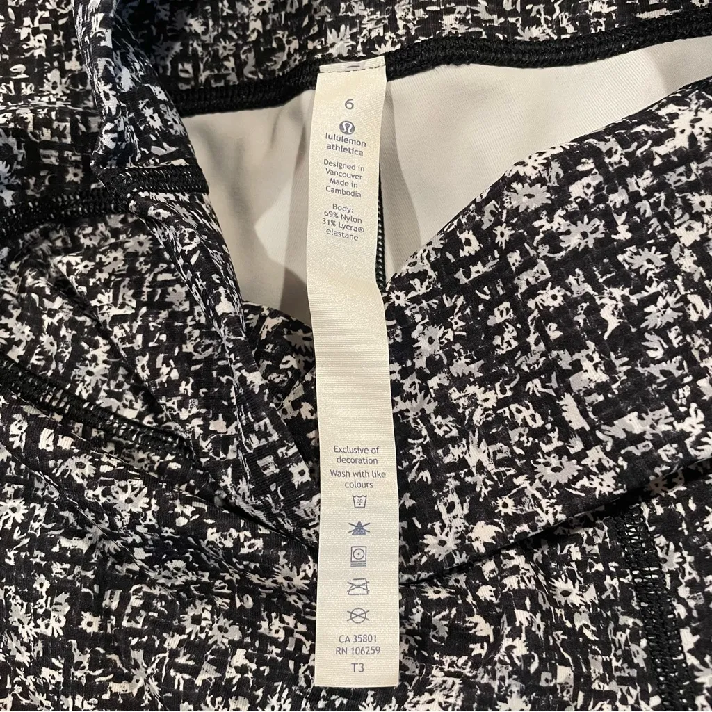 Lululemon Wunder Under High Rise 7/8 Leggings Daisy White Black 6 W5AOXS NWOT - Image 6