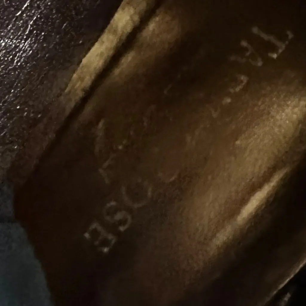 Taryn Rose Black Low Wedge Leather Boots Booties Suede Ruched Size 36 5.5 Womens - Image 11