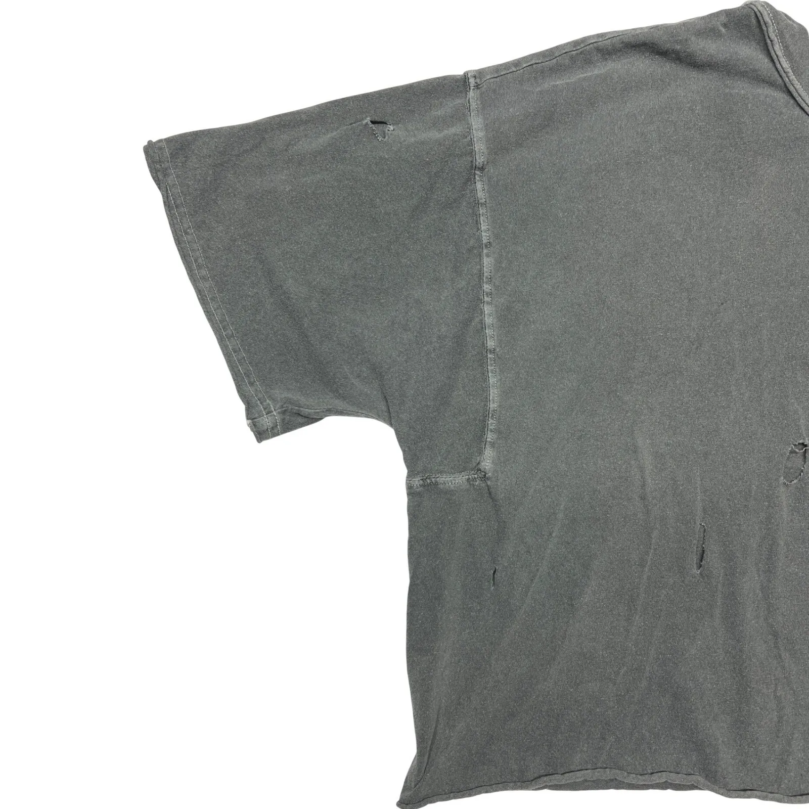 FP Movement Distressed Cropped Tee Women's Small Gray 100% Cotton Oversized EUC - Image 4