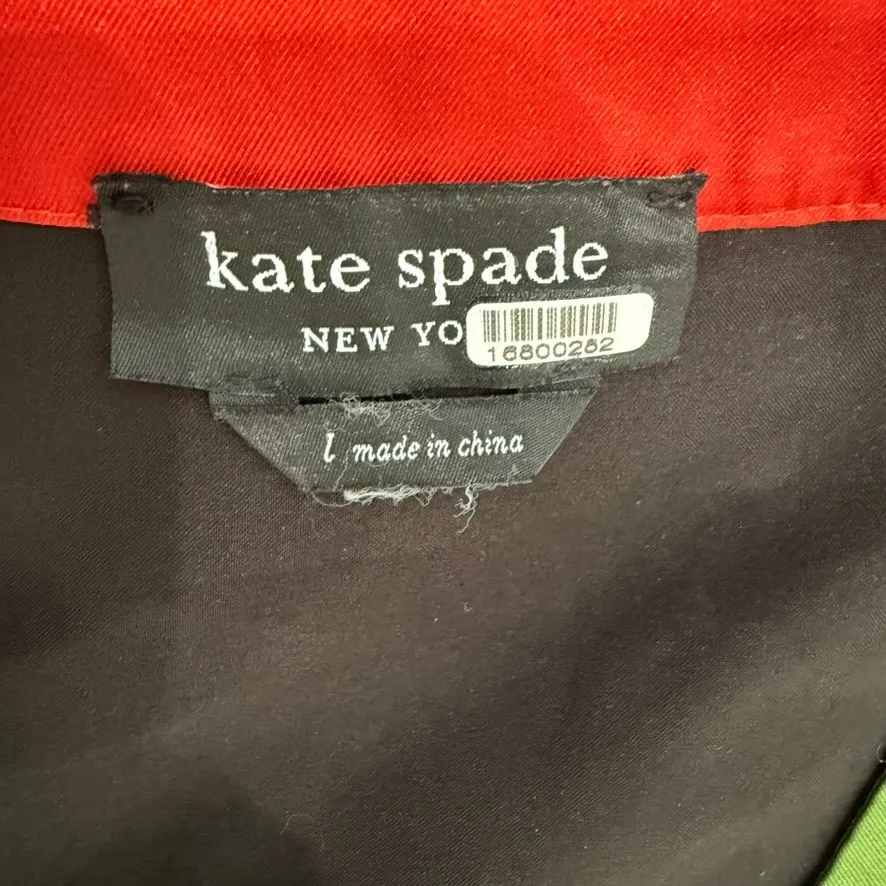 Kate Spade New York Summer Lilies Twill Dress in Multi, Size L Black Size L - Image 6