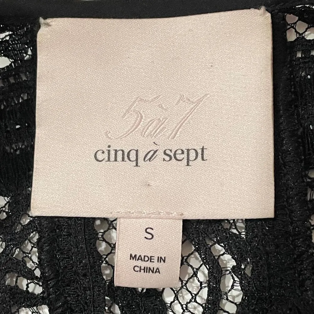 Cinq A Sept Marla Silk Lace Bodysuit - Black - Small - Image 10