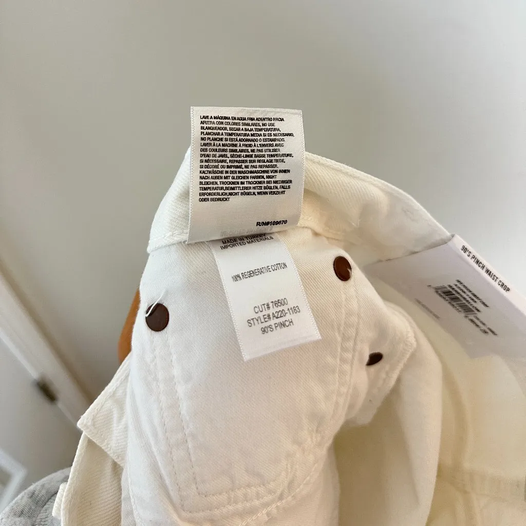 AGOLDE 90's Crop Mid Rise Straight in Wash Marshmellow Size US 28 NWT - Image 11