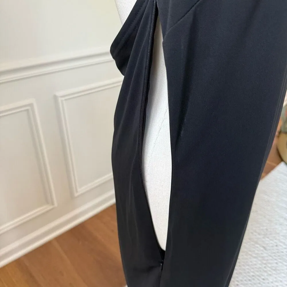 NWT NOS Vintage 90s Jessica McClintock Black Grecian Cut Out Column Formal Gown - Image 10