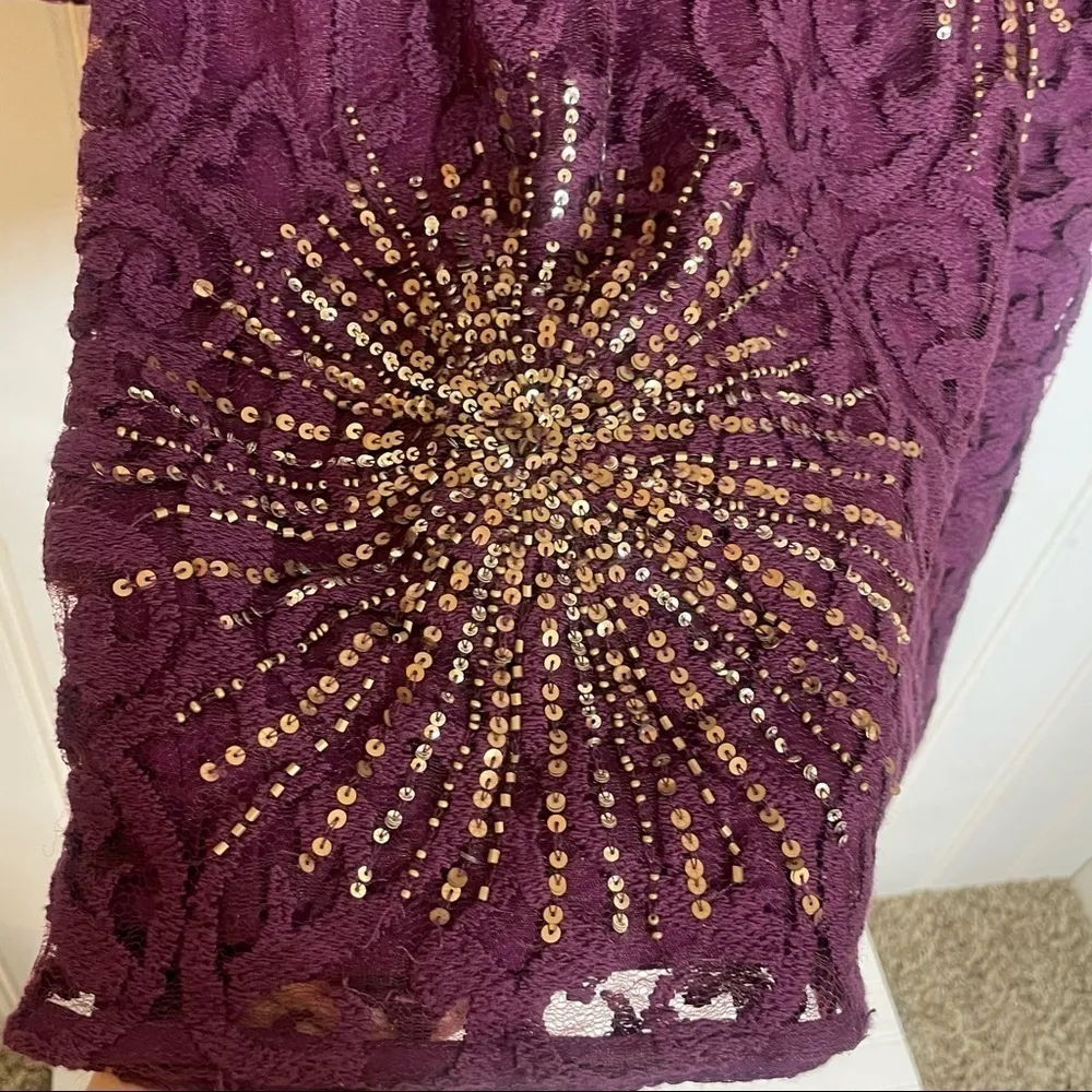 NEW Free People North Star Mini Dress Plum Lace Sz 2 -810 - Image 11