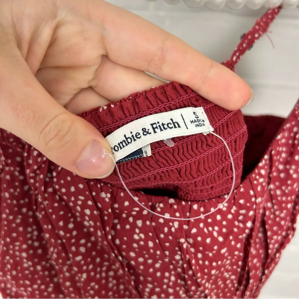 Abercrombie & Fitch Red White Spotted Speckled Bodysuit Size S - Image 14