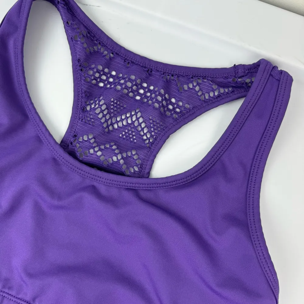 Zyia  Bomber Bra Purple Sz Medium Vented Racer Back - Image 7