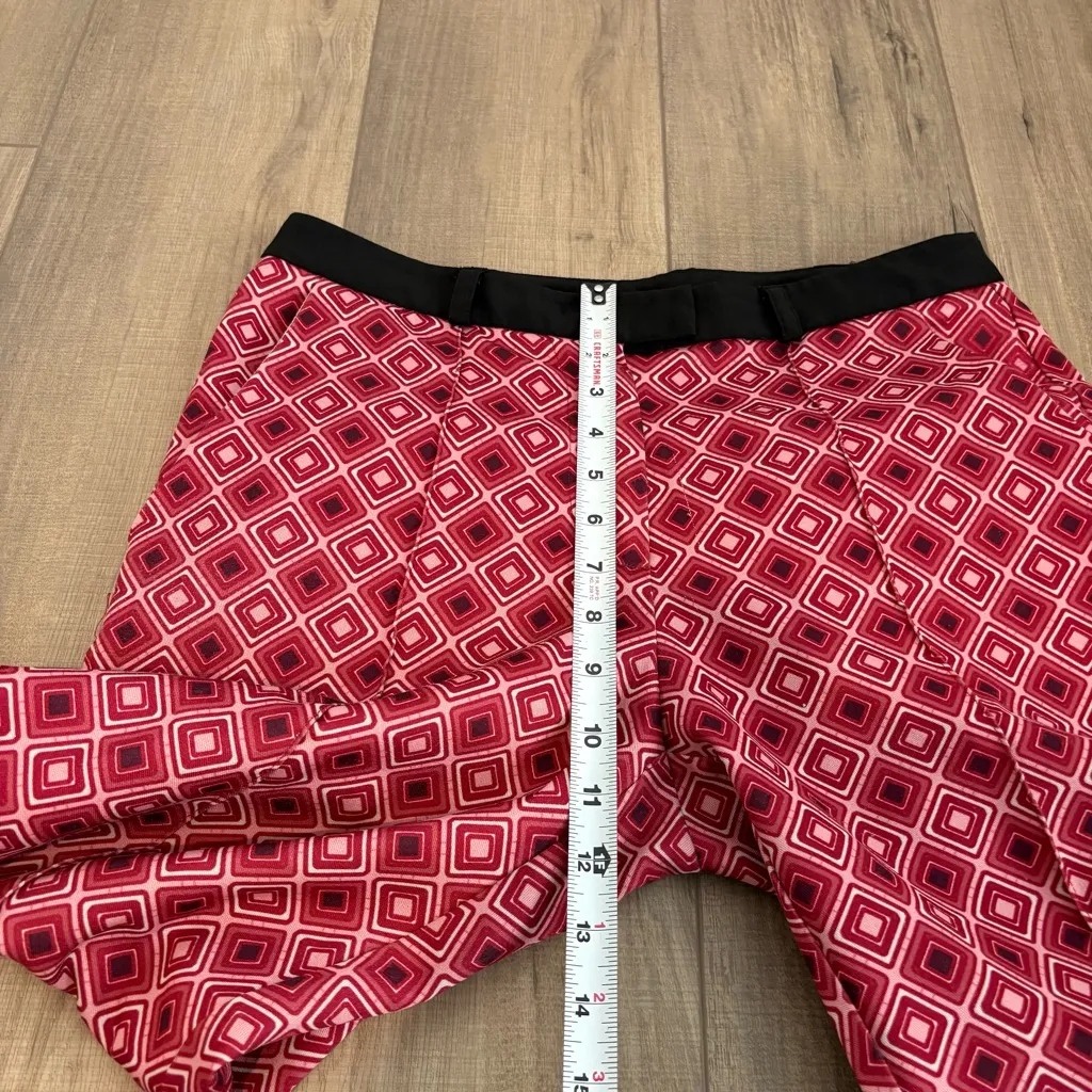 Pink Martini Geometric Patterned Trouser Pants Pink Size medium - Image 8