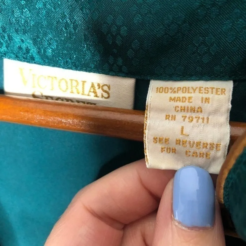 Victoria’s Secret vintage button up green PJ shirt - Image 7