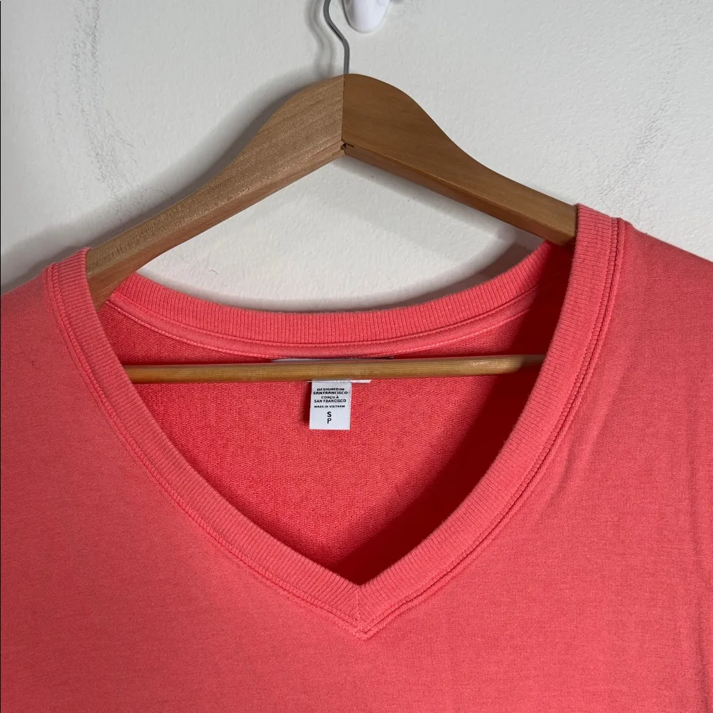 Athleta Sunrise Coral V-neck Sweatshirt with thumbholes size S - Image 7