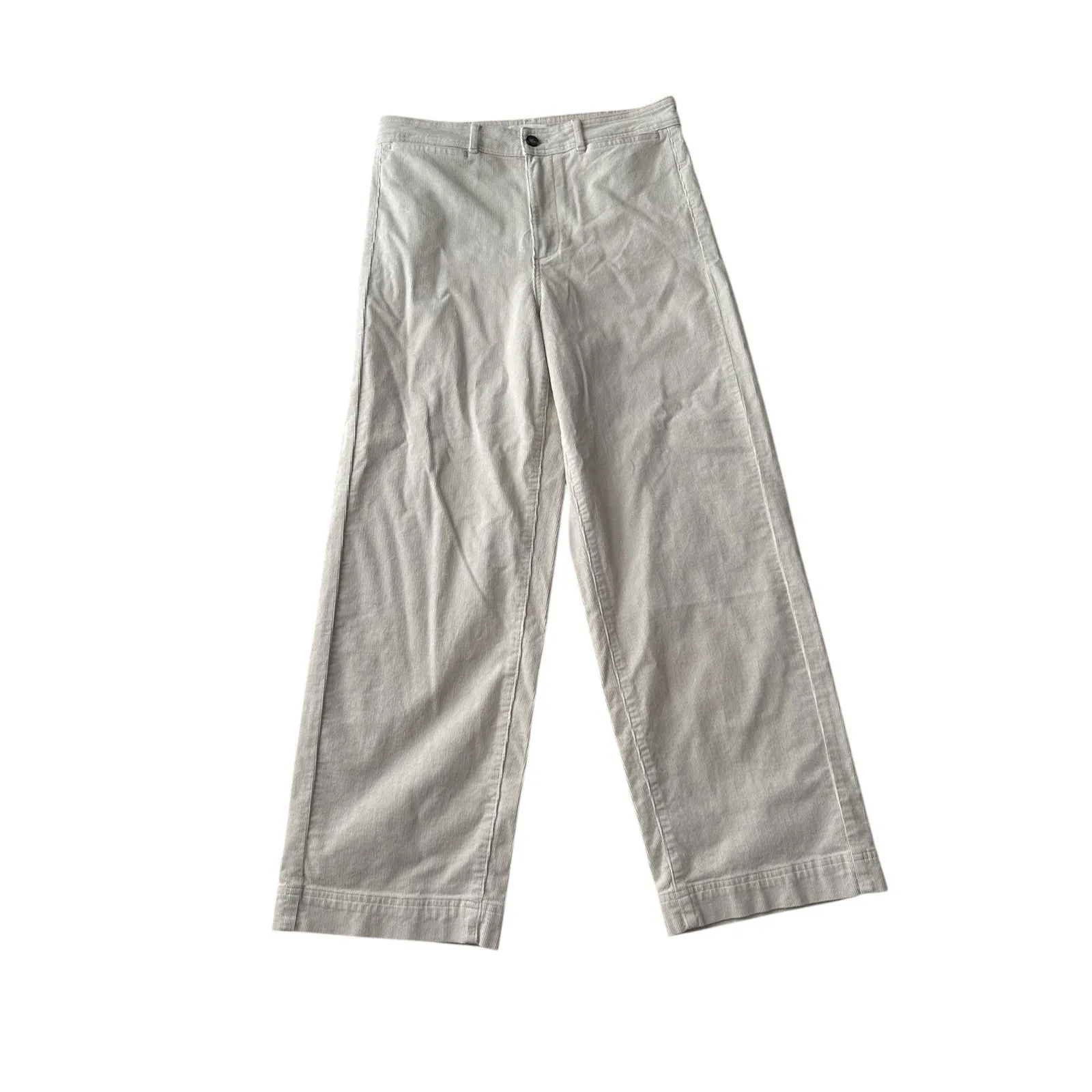 Everlane The Corduroy Wide Leg Pant Womens 12 Beige Cream High‎ Rise Stretch - Image 3