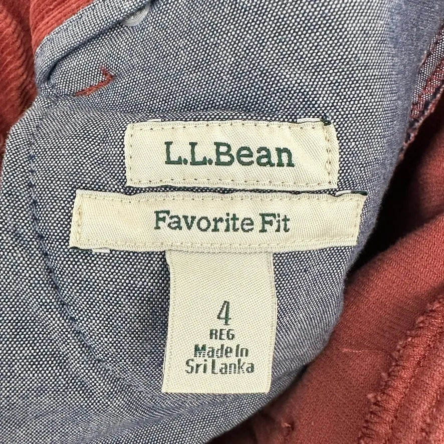L.L. Bean Corduroy Pants Rust Orange Straight Leg Casual Womens Size 4 Casual Red - Image 10