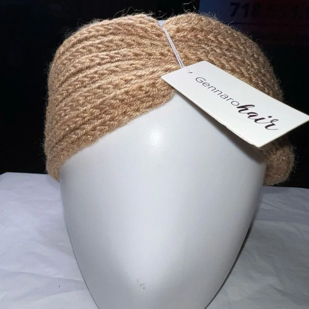 G by‎ Gennaro Soft Wide Hair Wrap Tan - Image 3