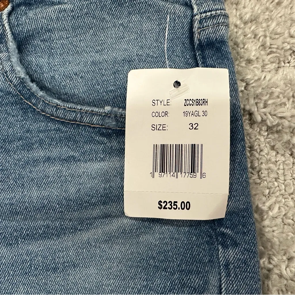 NWT AG-ED Denim Jeans Farrah Boot Cut High Rise Raw Hem Blue Jeans Size 32 - Image 5