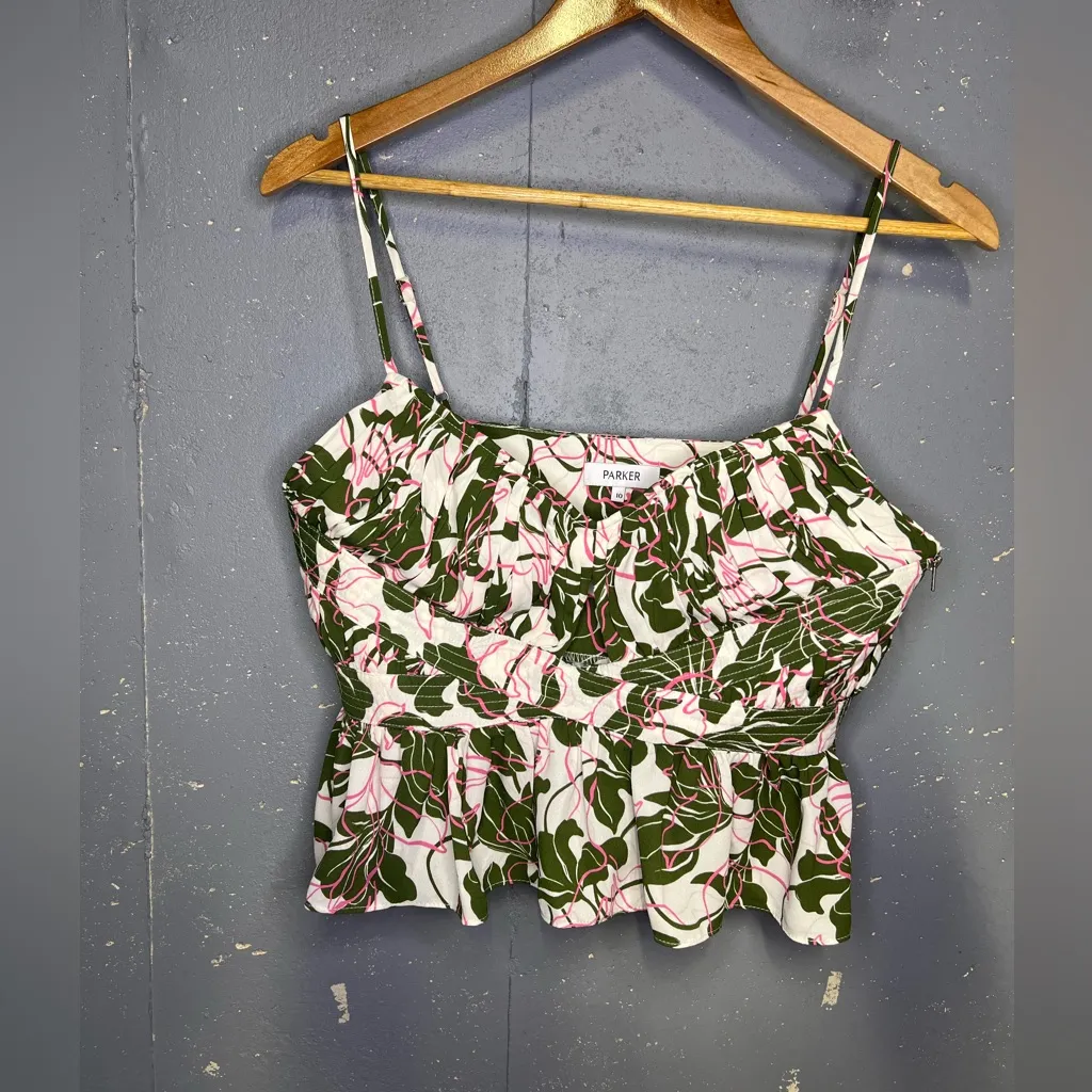 Parker Floral Print Peplum Size 10 - Image 2