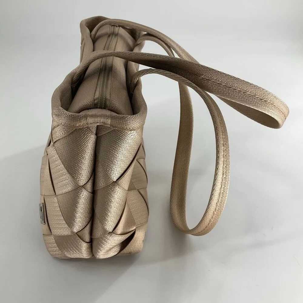 Maggie Bags Womens Genuine Seatbelt Webbing Shoulder Bag Tote Bag Beige Tan - Image 4