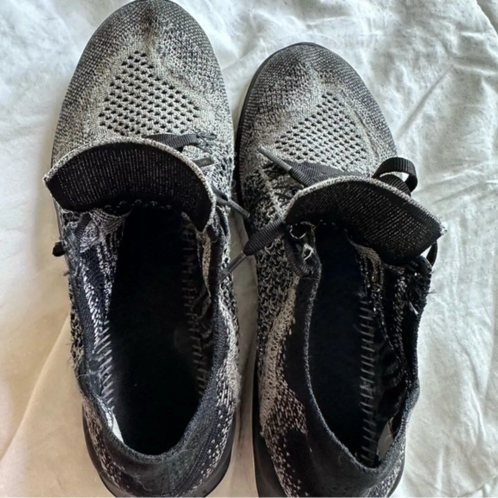 Women's Nike Free RN Flyknit 2018 FK Oreo Black White - Image 6