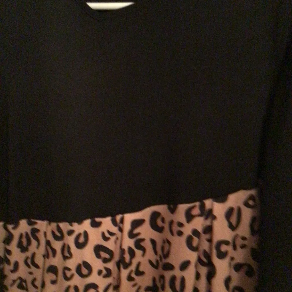 💝2xHP Aline leopard print midi skater dress sz sm Black - Image 8