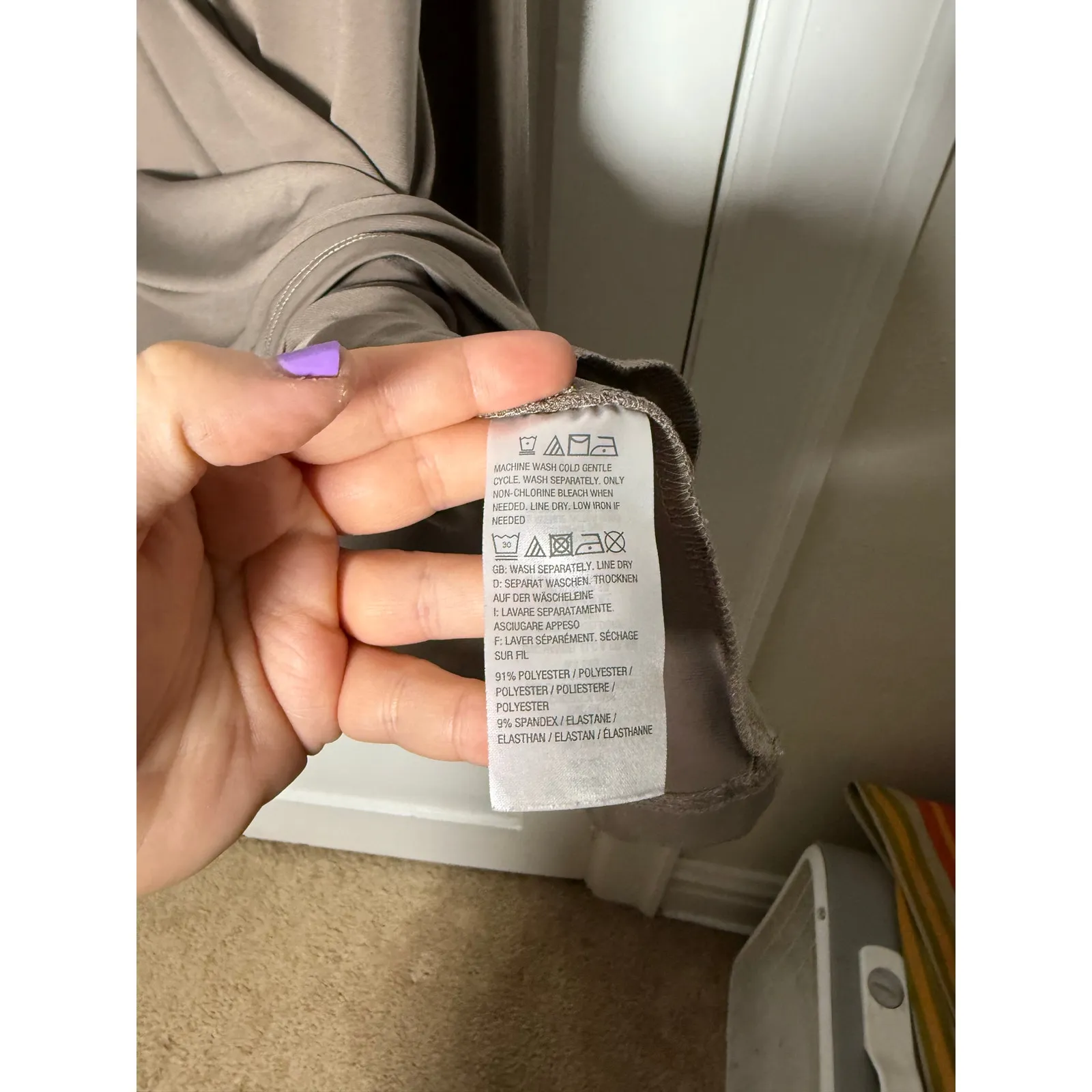 Joan Rivers Beige Stretch Oversized Boho Lagenlook Pocket Shirt Long Sleeve LG - Image 5