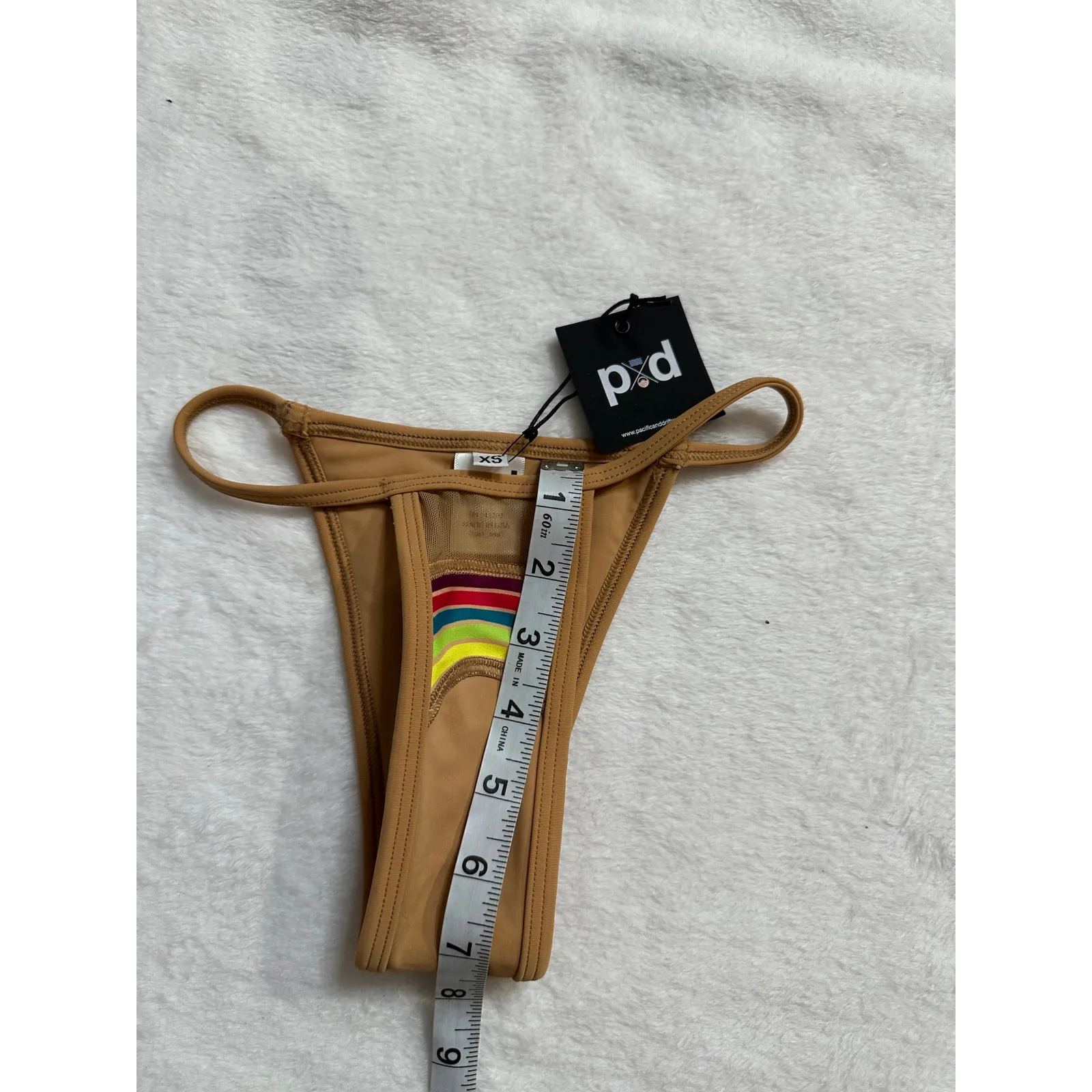 Pacific & Driftwood Taste the Rainbow Bikini Bottom Tan Womans XS NWT - Image 5